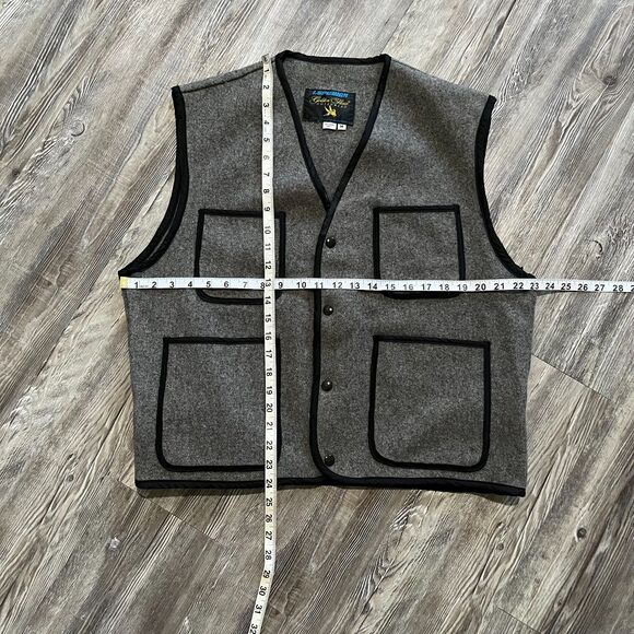 I. Spiewak Golden Fleece Wool Vest Gray Black Trim M - Picture 4 of 5